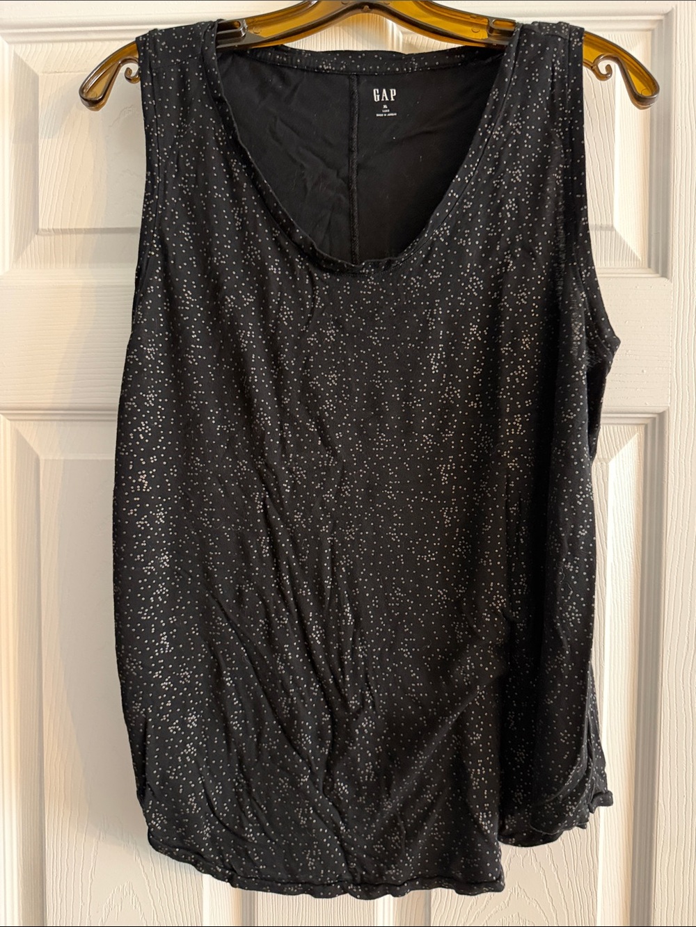 GAP Black Tank Top with Silver Speckle Print